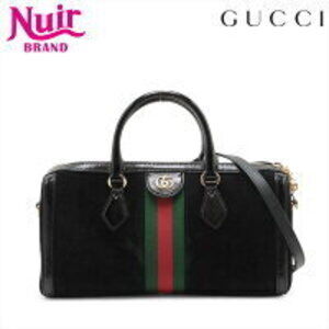 Gucci Ophidia Suede Boston Handbag Black